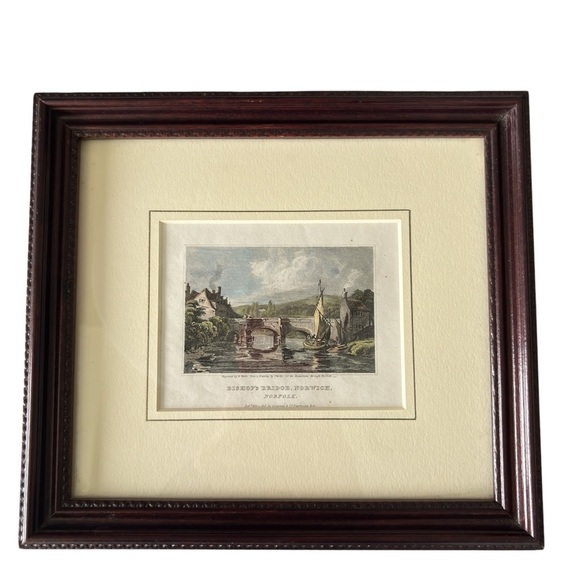 Antique 1818 Print "Bishop's Bridge, Norwich, Norfolk England W.H. Bartlett - Picture 11 of 13
